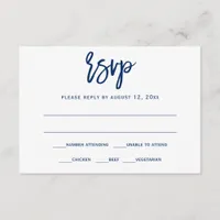 RSVP Postcard | Brush Calligraphy - Navy Blue