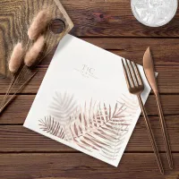 Lush Palm Leaf Wedding Terra Cotta/Wht ID956 Paper Dinner Napkins