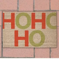 Ho Ho Ho Christmas Coloful Modern Fiber Doormat