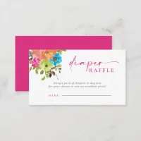 Baby in Bloom Pink Baby Shower Diaper Raffle Enclosure Card