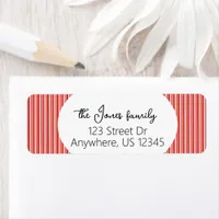 Candy Cane Christmas Return Address Labels