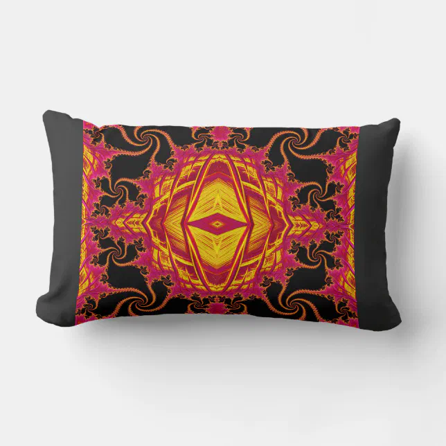 Flamboyant fractal lumbar pillow