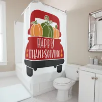 Thanksgiving Truck Shower Curtain