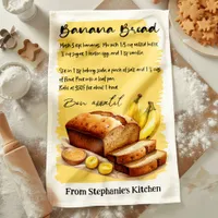 Banana Bread Recipe Personalized Kitchen Towel