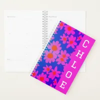 daisies hot pink purple orange & blue cute girly  planner