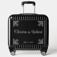 Bold Black and White Vintage Wedding Personalized  Luggage