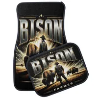 Buffalo Bison Farmer in Golden Pasture Light Car Floor Mat