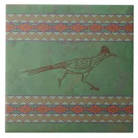 Southwest Roadrunner Sagebrush Green Ceramic Tile