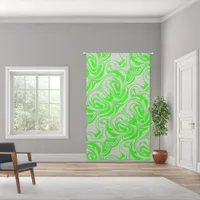 Grey Swirl Pattern on Lime Green Background | Blackout Curtains