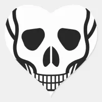 Skull and Crossbones Heart Sticker