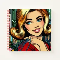 Retro Lady with Shopping Bags Sketchbook Notebook