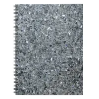 Faux Gray Sparkle Glass Notebook