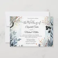 Ethereal Delicate Watercolor Serene Foliage   Invitation