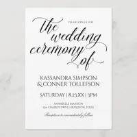 Elegant Calligraphy Wedding Invitations | Black