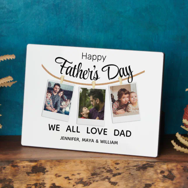 Happy Father's Day Dad Custom Photo Collage Plaque