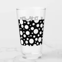 White Polka Dots on Black | Glass
