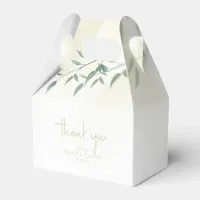 Shadow Leaf Wedding Thank You Green ID947 Favor Boxes