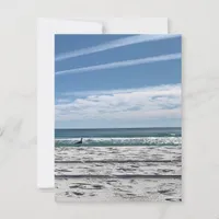 Blank Coastal Beach bird surf sun sand  Postcard