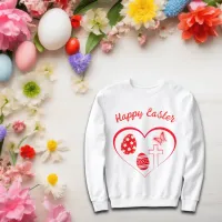 Simple Red Typography Happy Easter | Sweatshirt