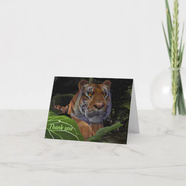 Tiger Crouching in the Jungle Thank You Card