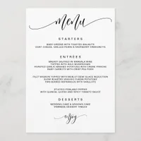 Modern Calligraphy Wedding Menu