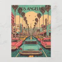 Retro Los Angeles Travel Postcard