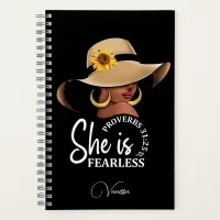 Custom She is Fearless Proverbs 31:25 Notebook