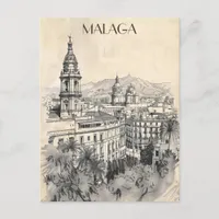 Malaga Spain Travel Postcard