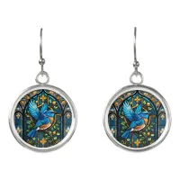 Singing Bluebird: Stained Glass Serenade Earrings