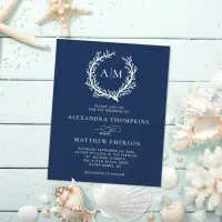 Budget Nautical Coral Reef Navy Blue Wedding  Flyer