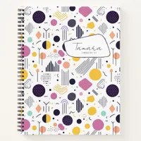 Retro Geometric Abstract Pat#8 Magenta ID1067 Notebook