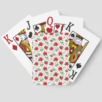 Minimalist Watercolor Botanical Poinsettia Jumbo Poker Cards