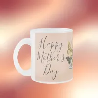 Happy Mother's Day Heart Butterflies | Frosted Glass Coffee Mug