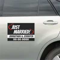 12" X 18" Just Married Black Personalized Car Magnet