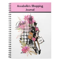 Paris Harlequin Shopping Girl Notebook