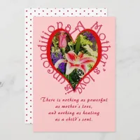 Mother's Day Pink Floral Love Unconditional Poem Holiday Card