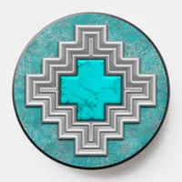 Southwest Turquoise Sky Stone Geometric Pattern PopSocket