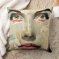 Artsy Unique Digital Art | Pretty Lady Abstract Throw Pillow