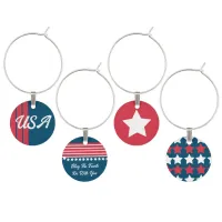 Patriotic 4th of July  Wine Charm