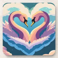 Swans In Love Beverage Coaster