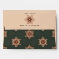 Holly Star Green Traditional Christmas Envelope