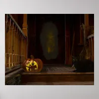 Spooky Haunted House Porch Poster