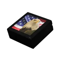 American Bald Eagle and Flag Jewelry Box