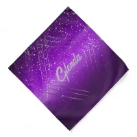 Modern Purple Brushed Metal with Silver Monogram | Bandana