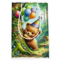 Cute Cartoon Baby Bear Cub Birthday   Medium Gift Bag