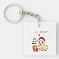 Christmas Llama Keychain