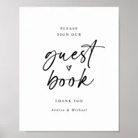 Wedding Guestbook Sign Modern Minimalist Fun