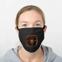 Autumn Elegance: The Floral Medallion Black Cotton Face Mask