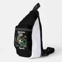  Iguana Rockstar in a Colorful Music Burst Sling Bag