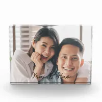 Mr And Mrs Personalized Wedding Photo Block